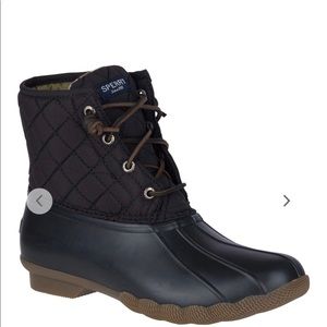Brand new in box Sperry saltwater quilted duck boots. Black. Size 9